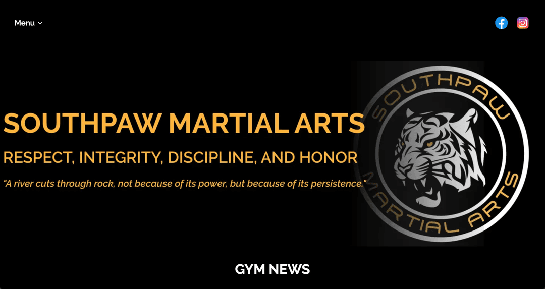 Screenshot of project: Southpaw Martial Arts and Fitness Club