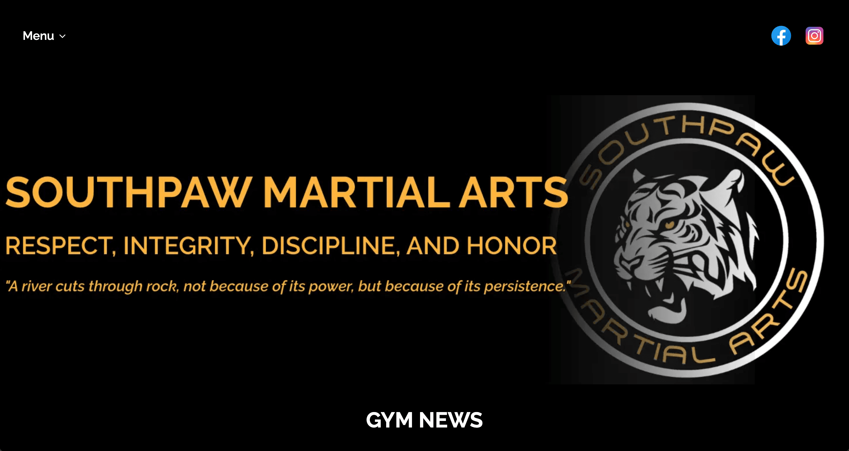 Screenshot of project: Southpaw Martial Arts and Fitness Club